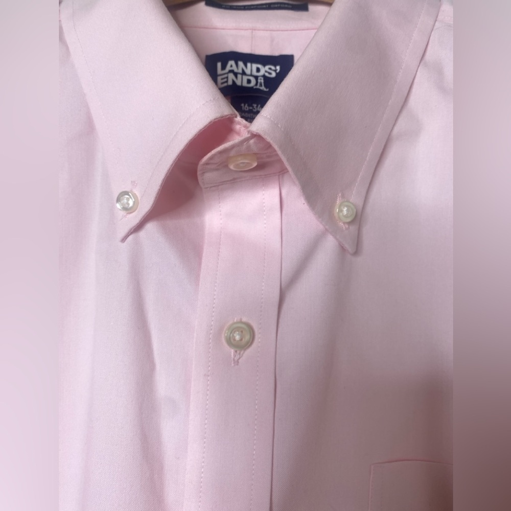 Lands' End Men's Soft Pink Button-Down Shirt